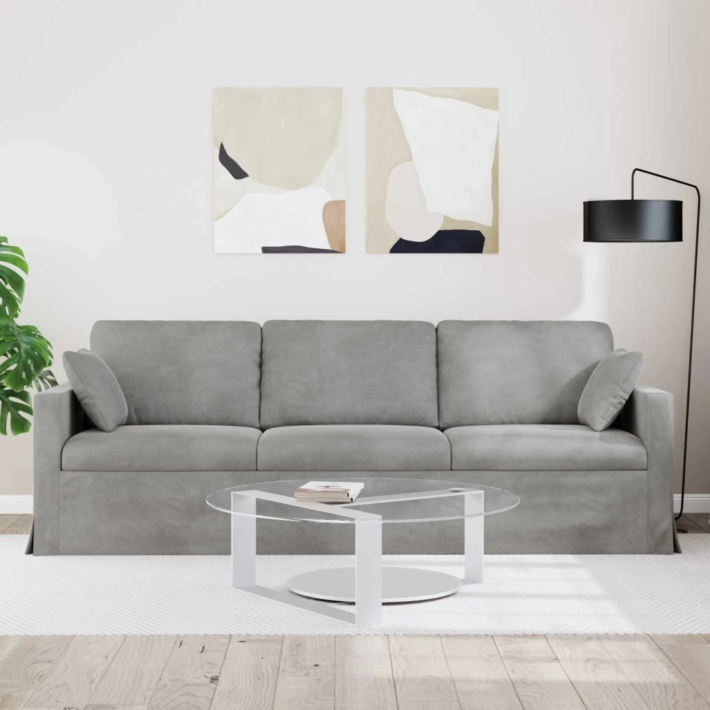 Divano Grigio chiaro 228 x 78 x 80 cm Velluto 42024440