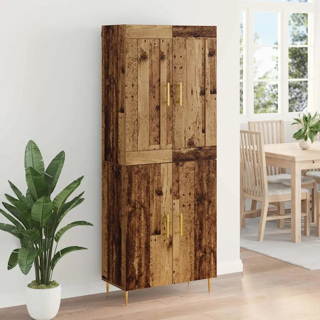 Credenza | Madia | Buffet da pranzo | Armadio da pranzo Legno vecchio 69,5 x 34 x 180 cm Legno multistrato