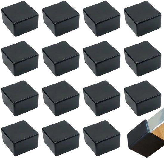 Ferritoie 40 x 40 mm - 16 pezzi - Coperture di protezione per tubi in gomma - Protezioni per gambe di tavolo - Antiscivolo - PVC duraturo - Dadi in gomma