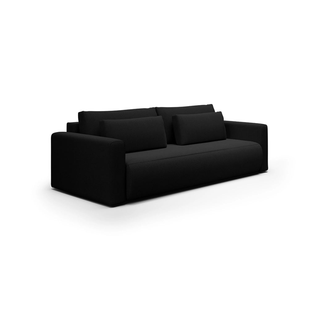Erbezzo, Divano Letto 2 Posti Contenitore, 240x105 cm Nero