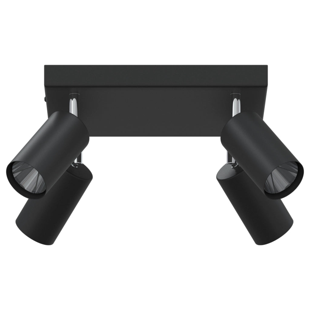 Faretto da soffitto 4 Vie Regolabile Nero GU10