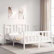 Letto senza Materasso-Struttura Letto Bianco 140x190 cm Legno Massello di Pino 475548