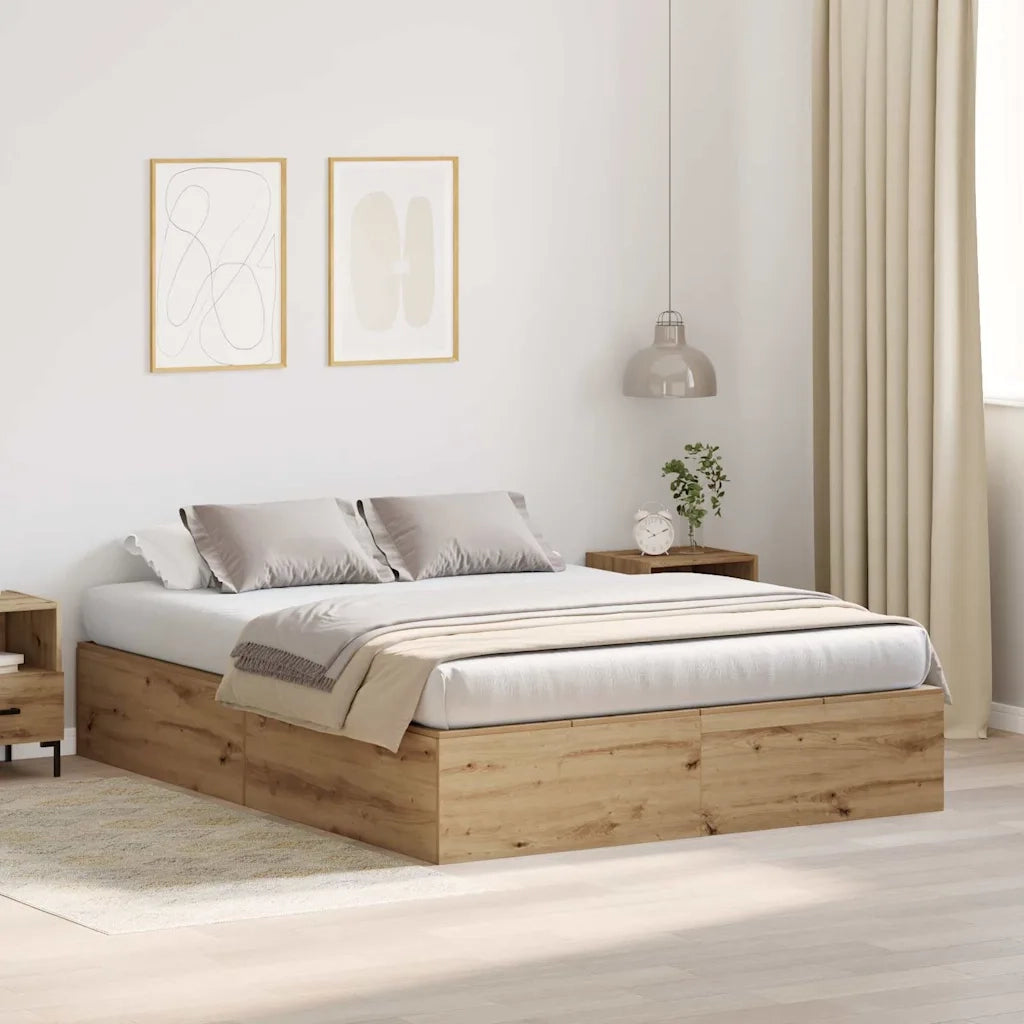 Struttura letto con contenitore Rovere artigianale 150 x 200 cm 3335388
