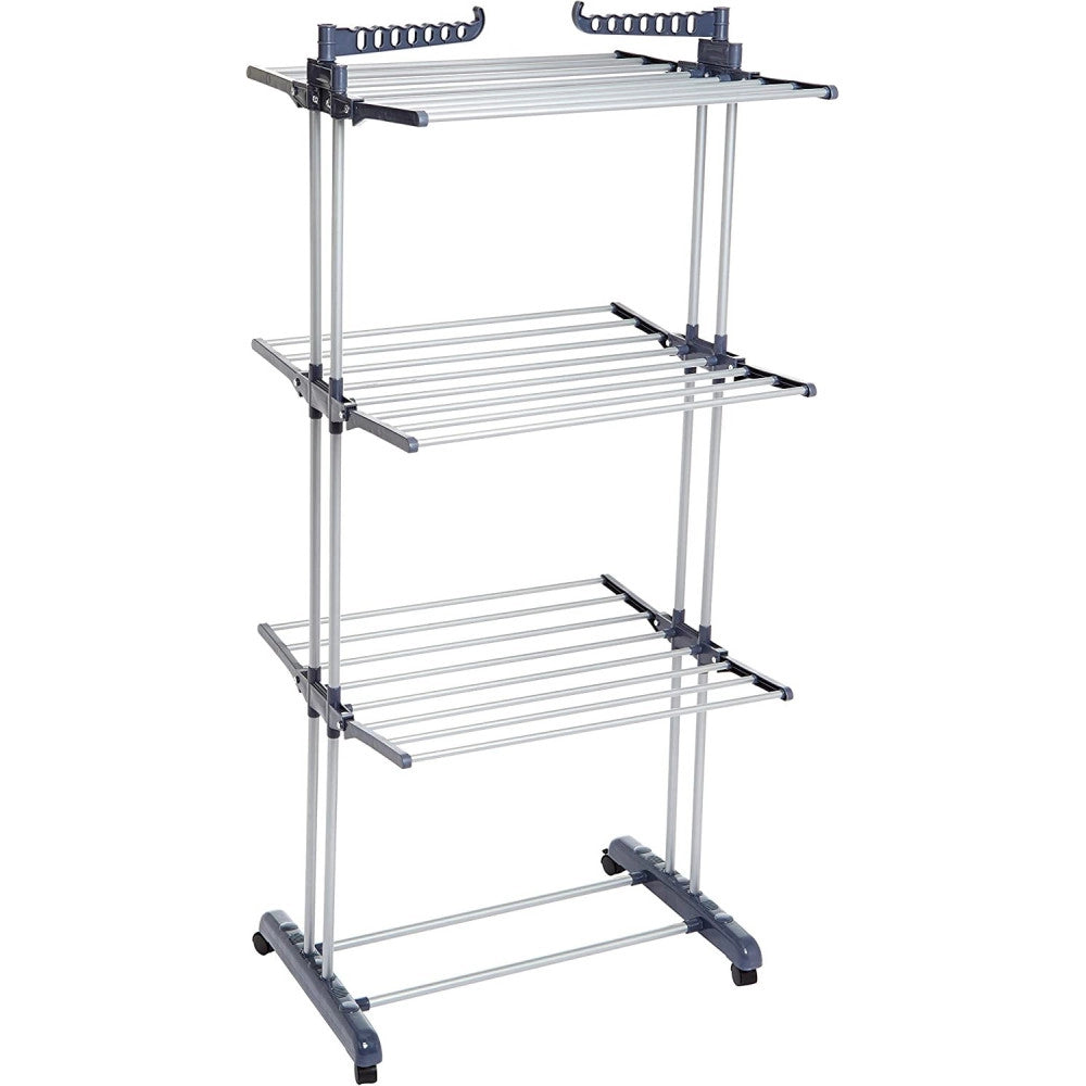 Trade Shop - Stendibiancheria Verticale A Torre Pieghevole A Torre Salvaspazio 3 Piani Ruote -