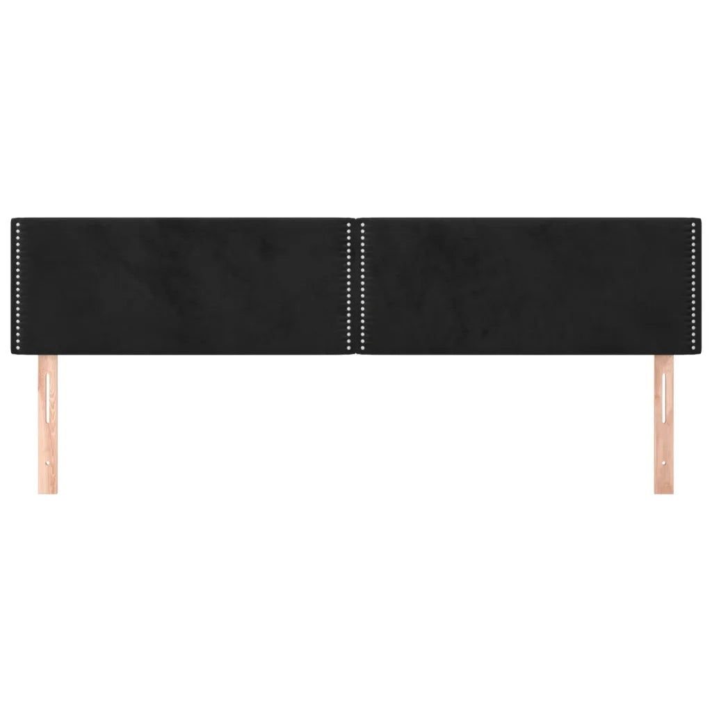 Testiera Nera 160x5x78/88 cm in Velluto 345960