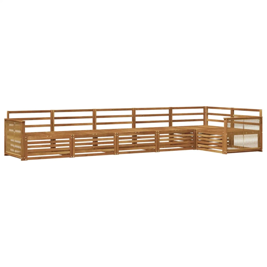Set di divani da esterno 6 pz Naturale Legno di Acacia Massello 3383417