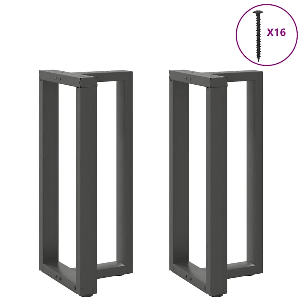 Set di 2 gambe regolabili per tavolo da bar a forma di T design moderno 50 x 35 x 90 cm acciaio antracite 02_0057344