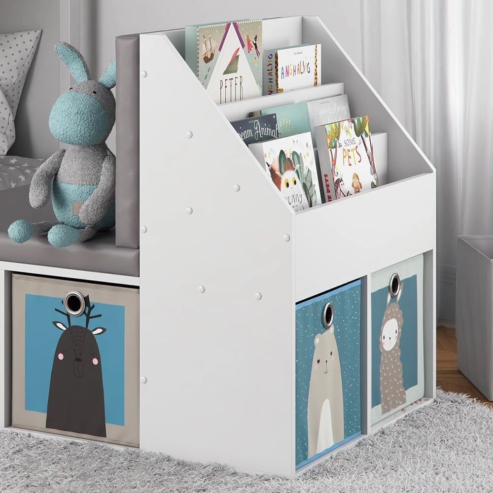Libreria bambini Onix, Bianco, 97.1 x 78.4 cm, adatto per la conservazione e l'organizzazione dei giocattoli