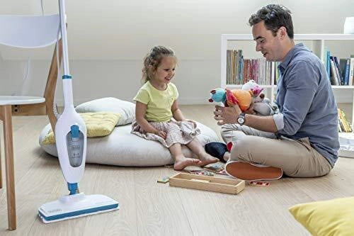 Black & Decker FSMH13E5 Pulitore a vapore Bianco, Blu