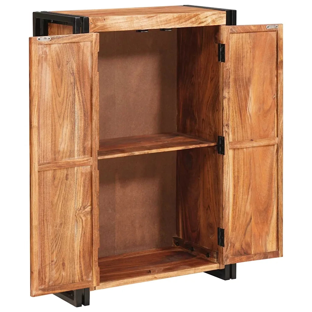 Credenza | Highboard con Ante Marrone Legno massello di acacia e metallo