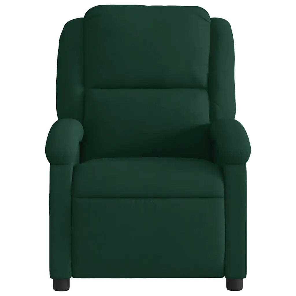 Poltrona Massaggiante Reclinabile Elettrica Verde Scuro Velluto 3204291