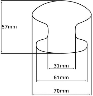 Pomolo fisso per porta SAGUATTI 173/70CB in alluminio bronzo lucido