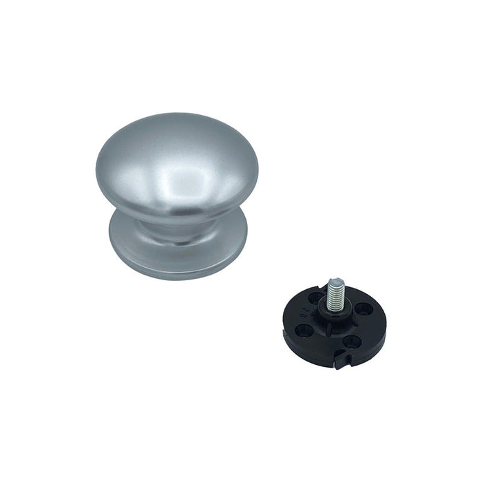 Pomolo fisso per porta SAGUATTI 173/80AB in alluminio argento lucido