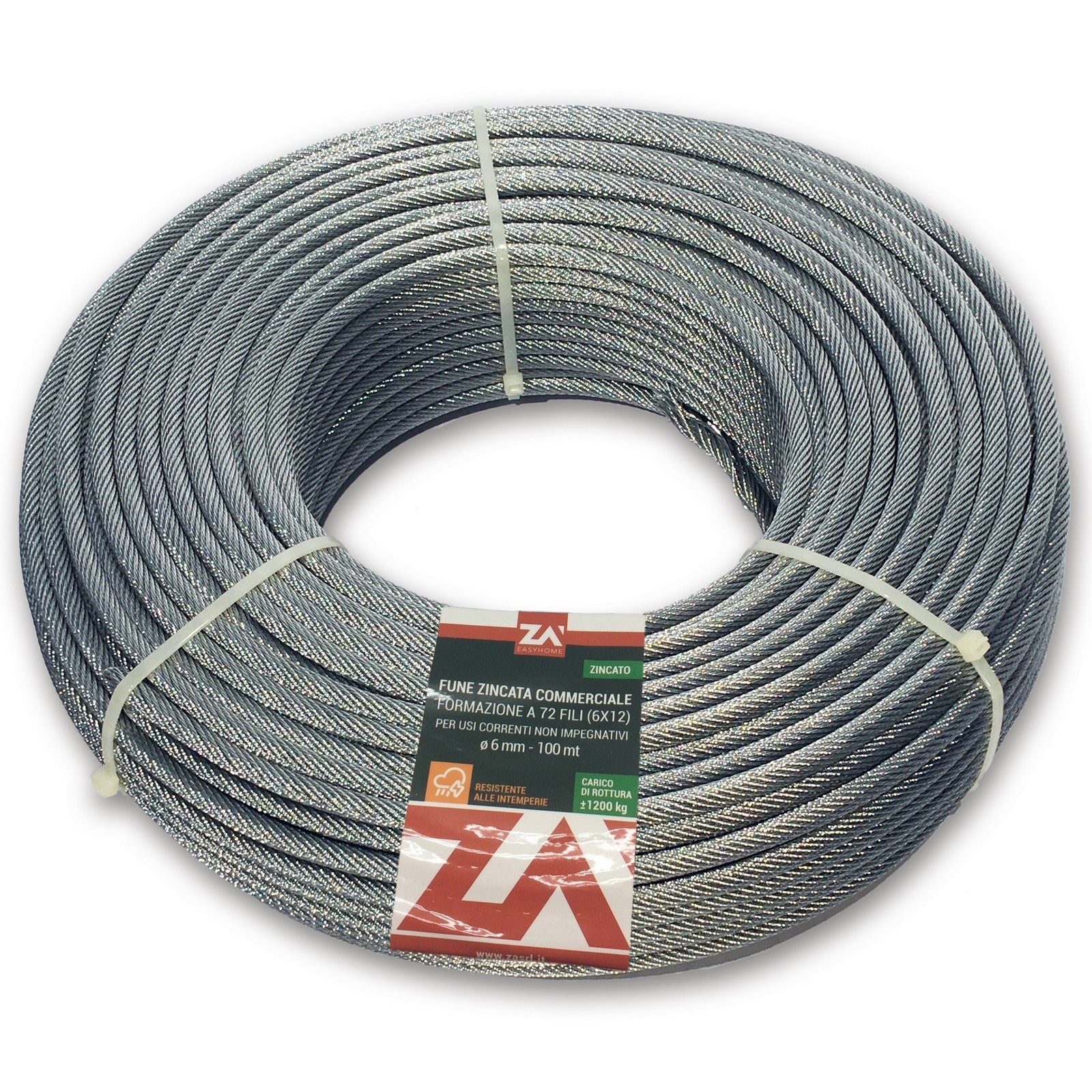 cavetto acciaio zincato antigiro 133f diam.5 mt 100 cod:ferx.1730