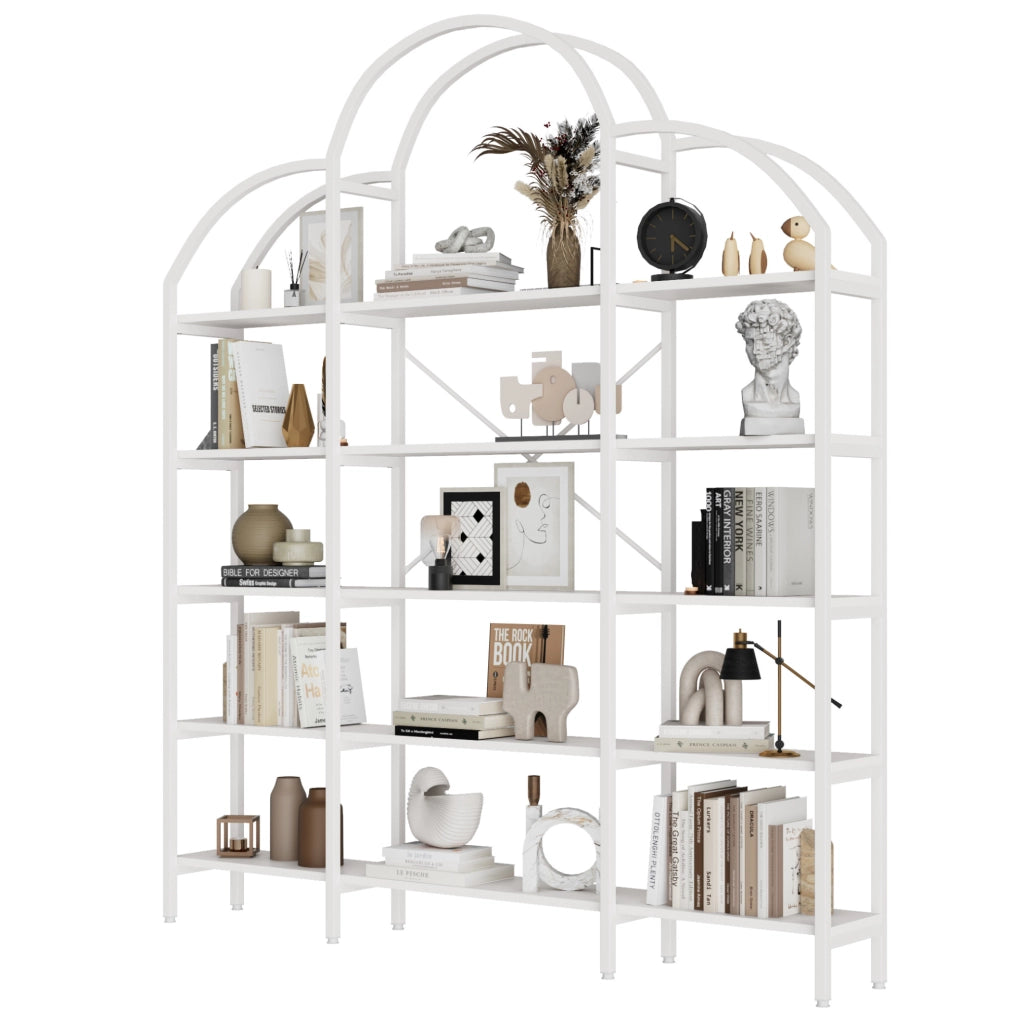 Scaffale moderno a 5 ripiani, bianco