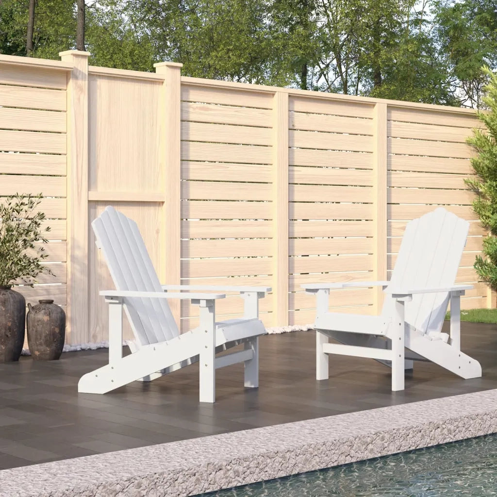 Sedie da Giardino Adirondack 2 pz | Sedie da Esterno in HDPE Bianco