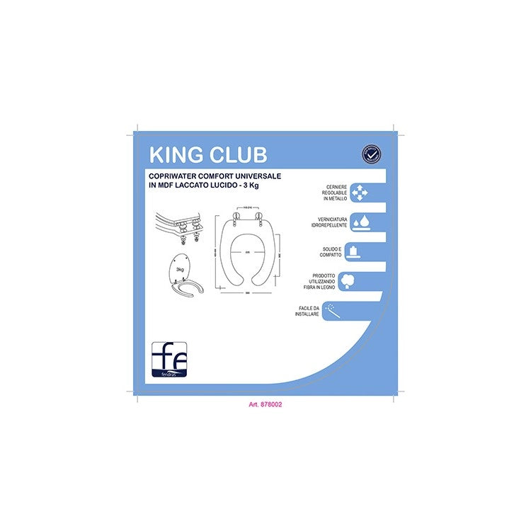 SEDILE COPRIWC KING CLUB IN MDF BIANCO