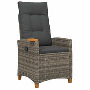 Poltrona reclinabile con tavolino 62 x 64 x 112 cm polyrattan