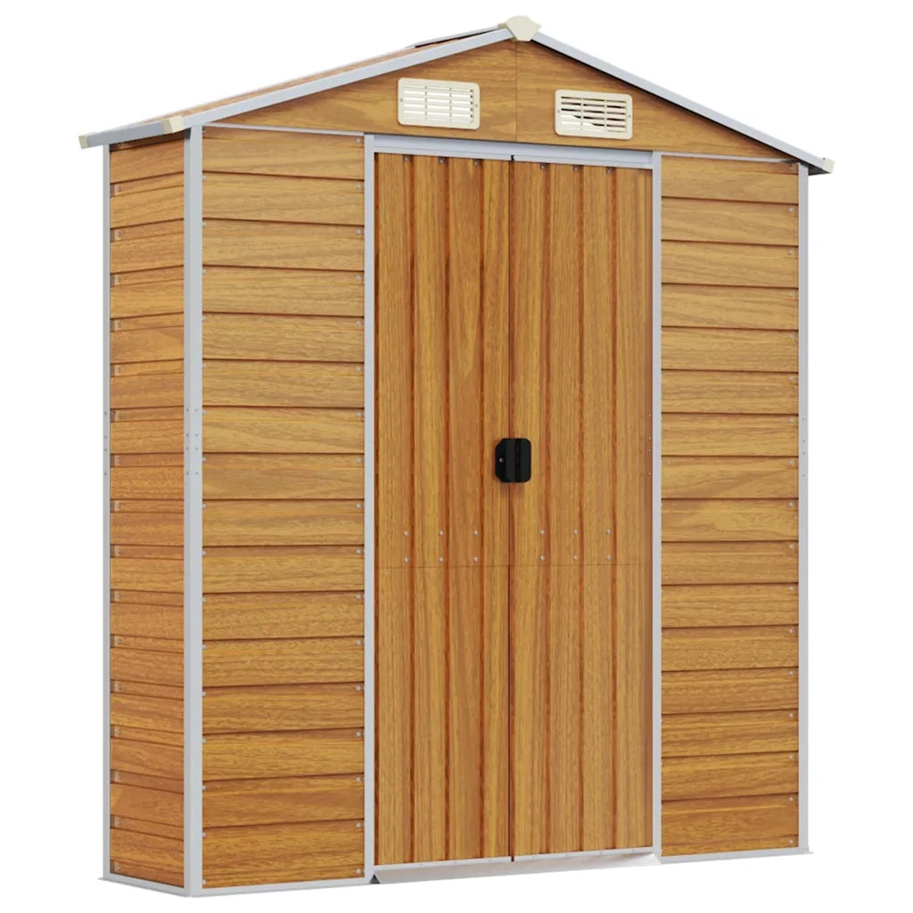 Capanno Giardino Marrone Chiaro 191x385x198cm Acciaio Zincato 3188278