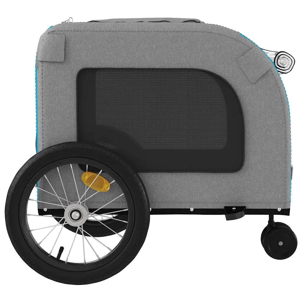 Rimorchio da Bici per Animali Blu e Grigio Oxford e Ferro CFW3723290