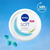 NIVEA SOFT 500 ML CREMA IDRATANTE CORPO VISO E MANI ASSORBIMENTO RAPIDOVITAMINA E E OLIO DI JOJOBA PELLE FRESCA E LUMINOSA