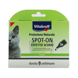 VITAKRAFT SPOT - ON NATURALE ANTIPARASSITARIO PER GATTI 3 FIALE DURATA 9 SETTIMANE