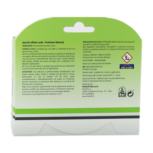 VITAKRAFT SPOT - ON NATURALE PER CANI TAGLIA PICCOLA DA 12 A 15 KG 3 FIALE DURATA 9 SETTIMANE