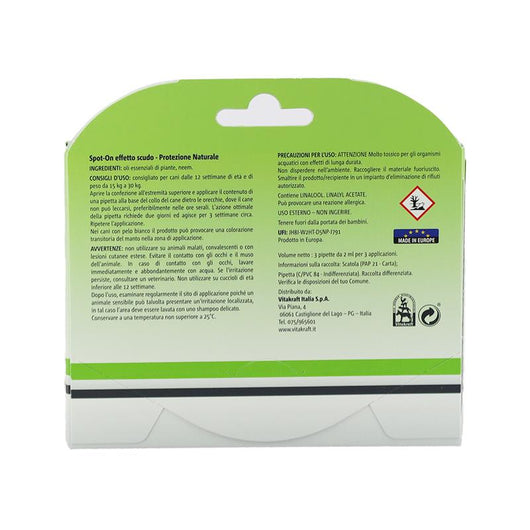 VITAKRAFT SPOT - ON NATURALE ANTIPARASSITARIO PER CANI TAGLIA MEDIA DA 15 A 30 KG 3 FIALE DURATA 9 SETTIMANE