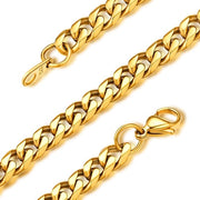 Catenella per uomo 6 mm - Catenella d'oro - Gioielli - Scatola di velluto - Cassetta di gioielli - Acciaio inossidabile - Gioiello