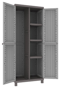 armadio terry "cwood" 2ante cm 68x39x170h tre ripiani con portascope 3680 cod:ferx.17314