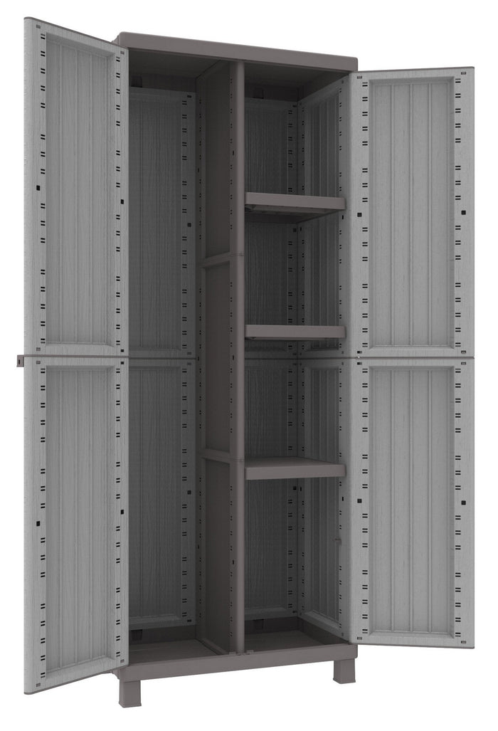 armadio terry "cwood" 2ante cm 68x39x170h tre ripiani con portascope 3680 cod:ferx.17314