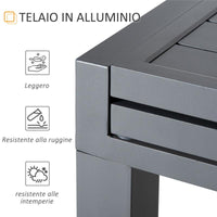 TAVOLO DA GIARDINO ALLUNGABILE CON STRUTTURA IN ALLUMINIO 135-270X90X75CM GRIGIO