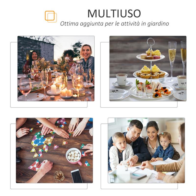 TAVOLO DA GIARDINO ALLUNGABILE CON STRUTTURA IN ALLUMINIO 135-270X90X75CM GRIGIO