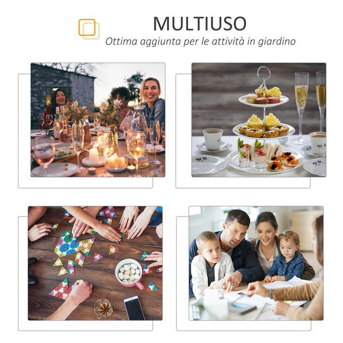 TAVOLO DA GIARDINO ALLUNGABILE CON STRUTTURA IN ALLUMINIO 135-270X90X75CM GRIGIO