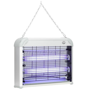 ZAPPER PER INSETTI E ZANZARE DA 20W A LUCI LED UV CON VASSOIO RIMOVIBILE IN ABS E METALLO 39X8X28 CM