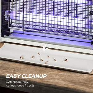 ZAPPER PER INSETTI E ZANZARE DA 20W A LUCI LED UV CON VASSOIO RIMOVIBILE IN ABS E METALLO 39X8X28 CM