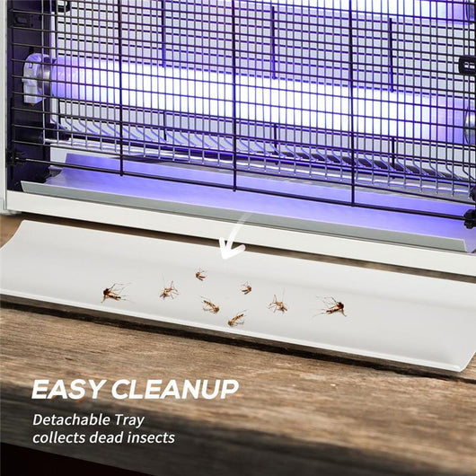 ZAPPER PER INSETTI E ZANZARE DA 20W A LUCI LED UV CON VASSOIO RIMOVIBILE IN ABS E METALLO 39X8X28 CM