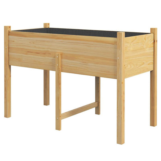 ORTO RIALZATO CON 2 FORI DI DRENAGGIO E SACCA IN TESSUTO NON TESSUTO IN LEGNO DI ABETE 115X55X80 CM