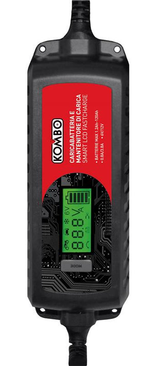 CARICABATTERIA LCD FASTCHARGE 6-12V PER BATTERIE AL PIOMBO DIMENSIONI 180X65X45 MM OKP