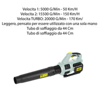 SOFFIATORE A BATTERIA TURBO ASSIALE KOMBO PRO 20V SMONTABILE IN 2 PARTI PER AGEVOLARE IL RIMESSAGGIO OKP