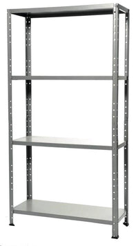SCAFFALE 4 RIPIANI IN METALLO ZINCATO MONTAGGIO A BULLONI MISURE 75X30X150 MM PORTATA RIPIANO 40KG