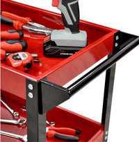 CARRELLETTO PORTAUTENSILI CON 3 RIPIANI 83 X 35 X H76 CM IN COLORE ROSSO