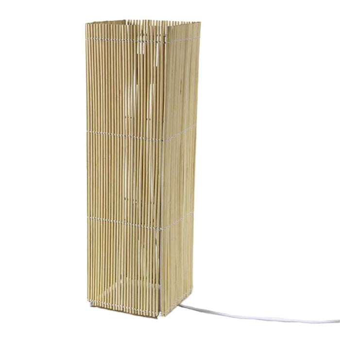 LAMPADA PIANTANA QUADRATA INTRECCIO DI CANNA E PORTA LAMPADA E 27 COLORE NATURALE  21X21X73H CM