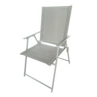 SEDIA PIEGHEVOLE MALIBÙ STRUTTURA IN ACCIAIO SEDUTA IN TEXTILENE COLORE ECRU 57X66X96 CM