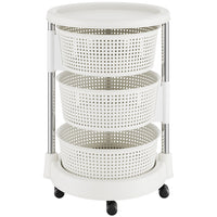 Carrello Cucina Salvaspazio 3 Ripiani Acciaio e PP 4 Ruote Compatto Bianco