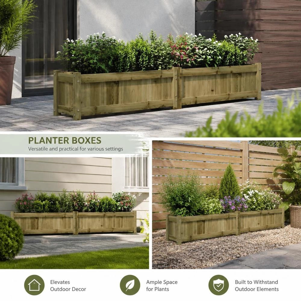 Plant Pots 2 Pcs. Pinewood Impregnated
