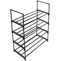 Scarpiera Slim Salvaspazio 4 Ripiani in Acciaio Ingresso Casa 65x30x74cm Nero