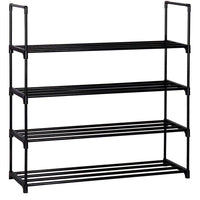 Scarpiera Slim Salvaspazio 4 Ripiani in Acciaio Ingresso Casa 65x30x74cm Nero