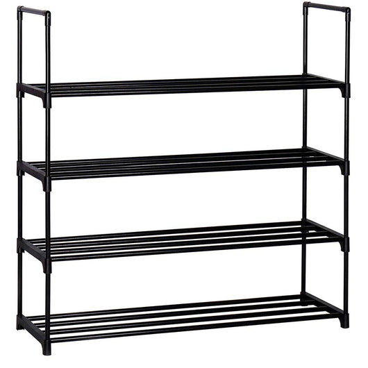 Scarpiera Slim Salvaspazio 4 Ripiani in Acciaio Ingresso Casa 65x30x74cm Nero