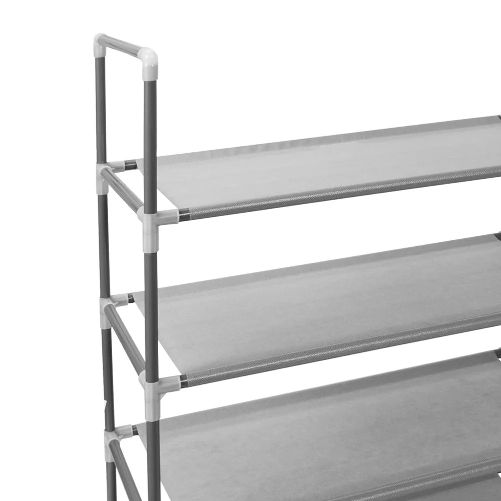 Scarpiera 4 Ripiani 12 Posti Porta Scarpe in Metallo Salvaspazio 72x58x28cm